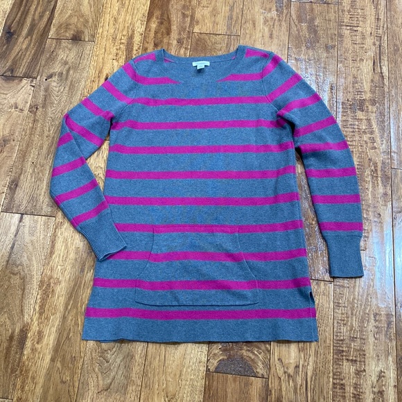 Caslon gray pink striped sweater size XS - Picture 1 of 3